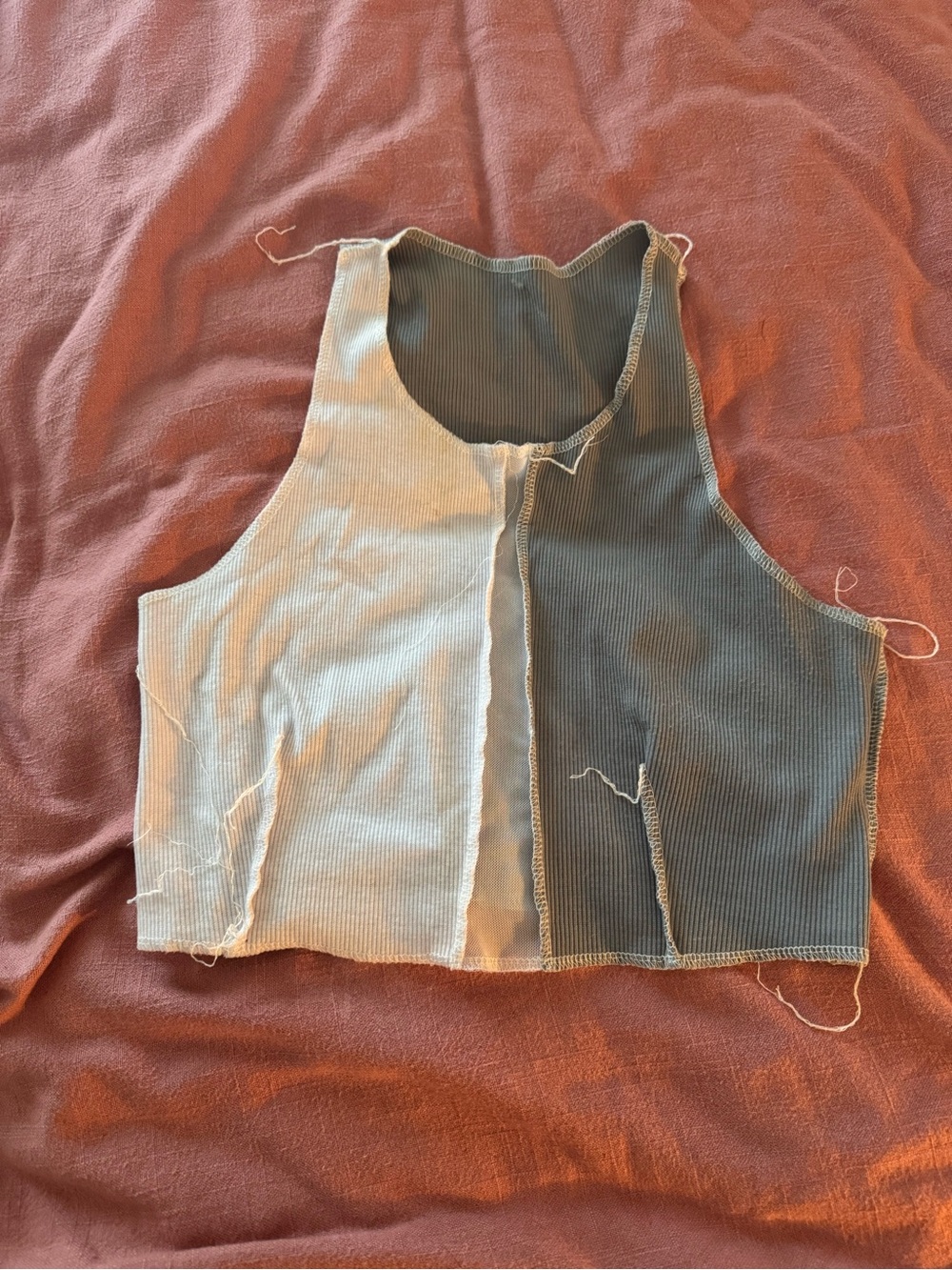 Blush Marled Ribbed Tank - Gray & White